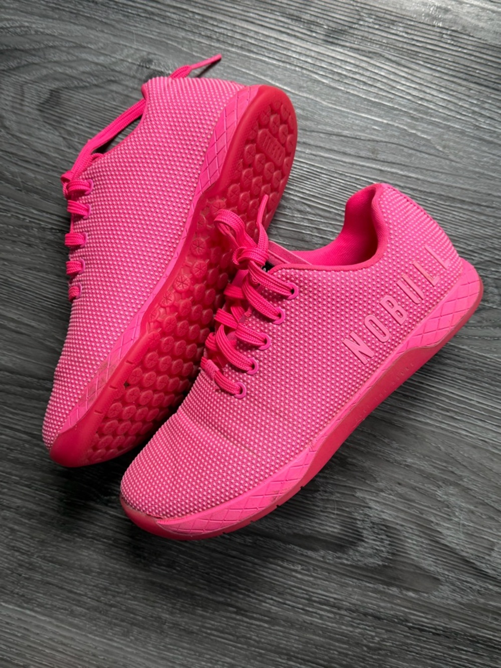 NOBULL Women's Hot Pink Knit Trainer Sneakers